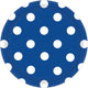 Bright Royal Blue Dots Round Paper Plates 23cm 8pk