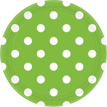 Dots Round Paper Plates 23cm 8pk