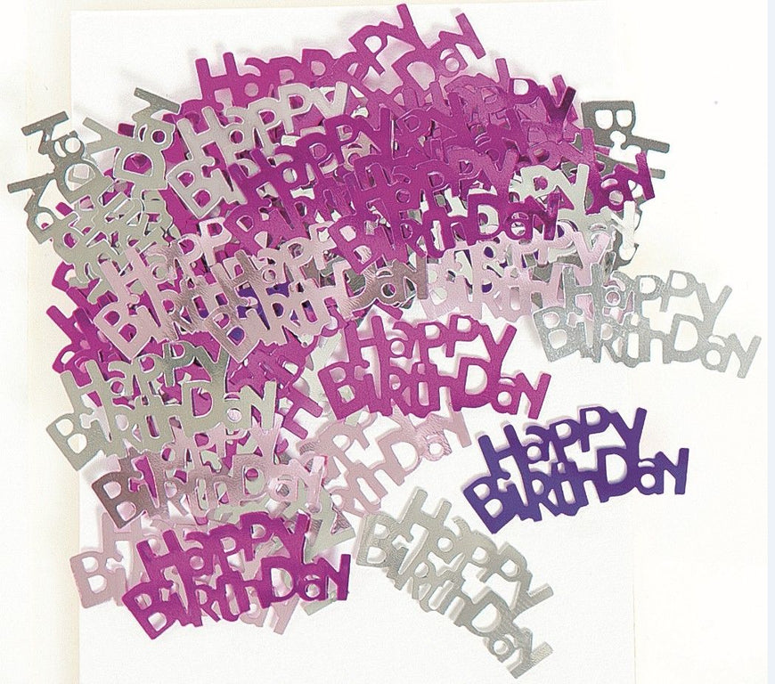 Black Glitz Happy Birthday Confetti 14gms - Party Savers