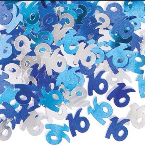 Blue Glitz 16th Birthday Confetti 14gms - Party Savers