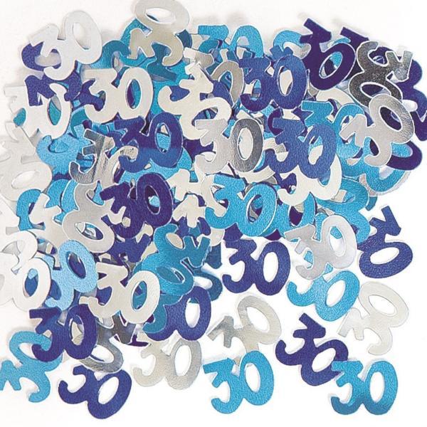 Blue Glitz 30th Birthday Confetti 14gms - Party Savers