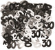 Black Glitz 30th Birthday Confetti 14gms - Party Savers