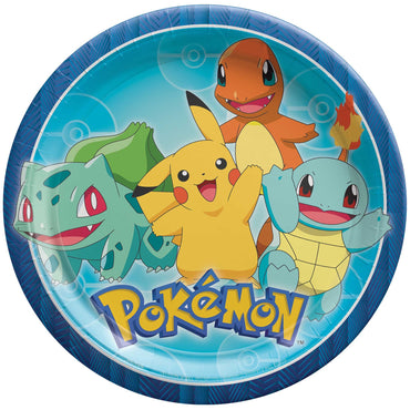Pokemon Classic Round Paper Plates 9in. 8pk - Party Savers