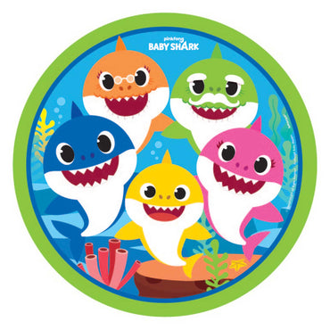 Baby Shark Paper Dinner Plates  23cm 8pk - Party Savers