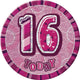 Glitz Pink Jumbo 16 Birthday Badge Each