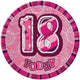 Pink Glitz Birthday Badge - 18 - Party Savers