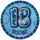 Glitz Blue Jumbo 18 Birthday Badge Each
