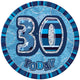 Blue Glitz Birthday Badge - 30 - Party Savers