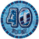 Blue Glitz Birthday Badge - 40 - Party Savers