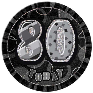 Glitz Black 80 Jumbo Birthday Badge Each