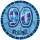 Blue Glitz Birthday Badge - 90 - Party Savers