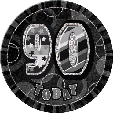 Glitz Black 90 Jumbo Birthday Badge Each