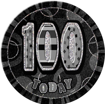 Glitz Black 100 Jumbo Birthday Badge Each