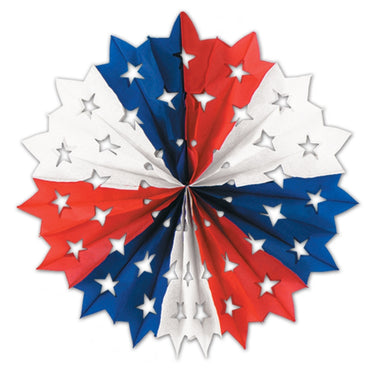 Patriotic Star Fan 22in - Party Savers