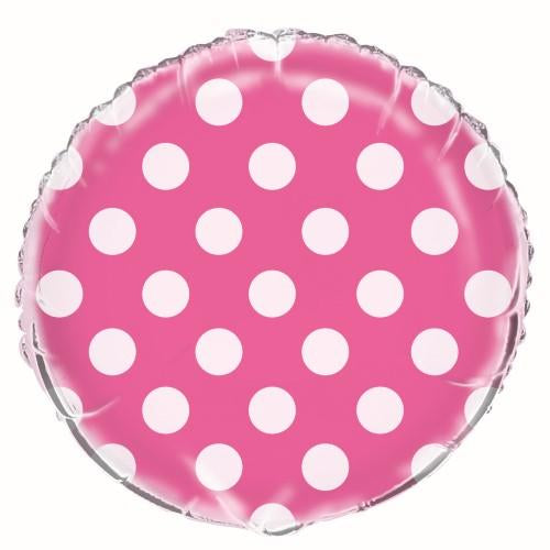 Yellow Dots Round Foil Balloon 45cm - Party Savers