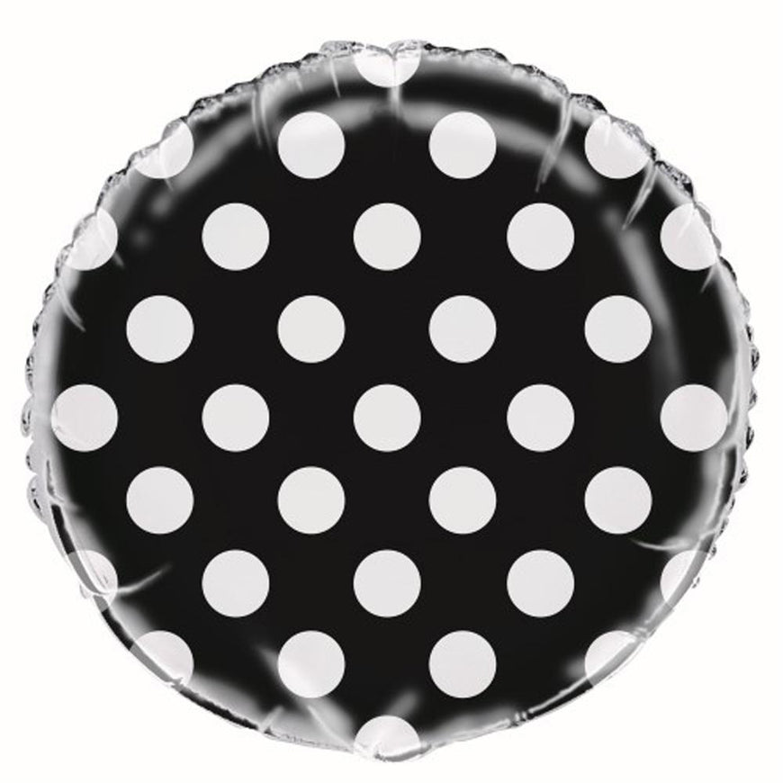 Royal Blue Dots Round Foil Balloon 45cm - Party Savers