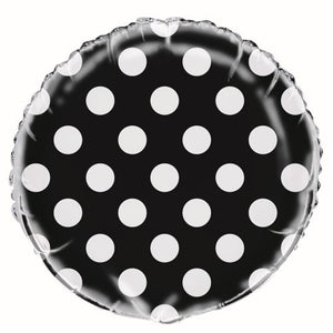 Yellow Dots Round Foil Balloon 45cm - Party Savers