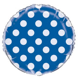 Black Dots Round Foil Balloon 45cm - Party Savers