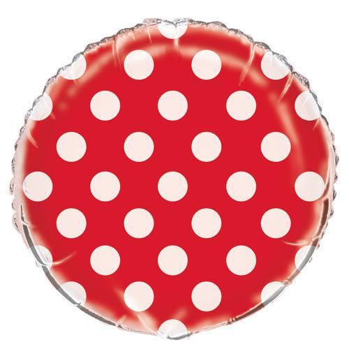 Royal Blue Dots Round Foil Balloon 45cm - Party Savers