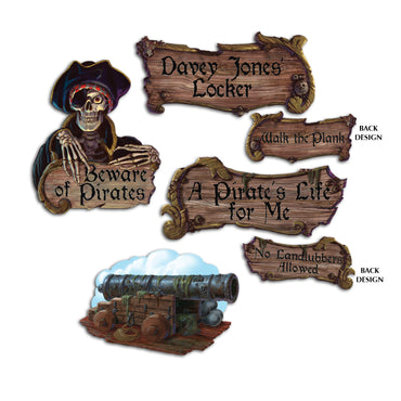 Pirate Cardboard Cutouts 4pk - Party Savers
