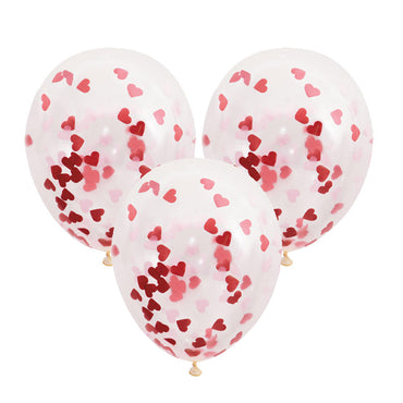 Clear Balloon Heart Confetti 40cm 5pk - Party Savers
