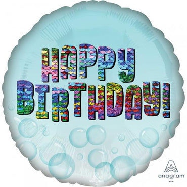 Happy Birthday Sequins Foil Balloon 45cm Each