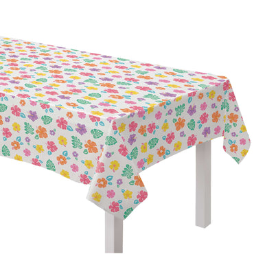 Summer Hibiscus Flannel Backed Vinyl Tablecover 132cm x 228cm Each
