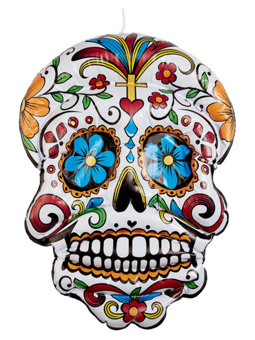White Inflatable Day of the Dead Hanging Skull
