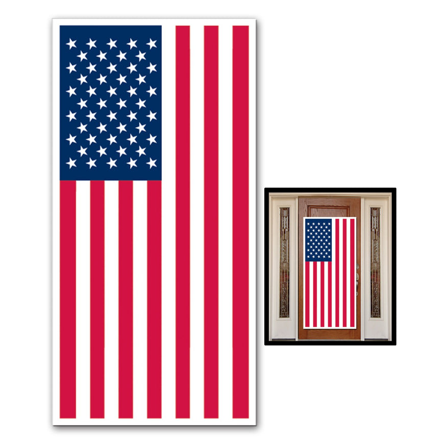 American Flag Plastic Door Cover 76cm x 152cm - Party Savers