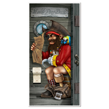 Pirate Captain Restroom Plastic Door Cover 152cm x 76cm - Party Savers