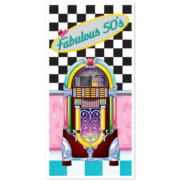 The Fabulous 50's Plastic Door Cover 76cm x 152cm - Party Savers