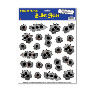 Bullet Holes Peel 'N Place 1 Sheet - Party Savers