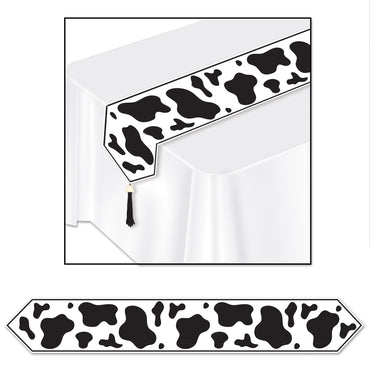Printed Cow Print Table Runner 28cm x 182cm - Party Savers