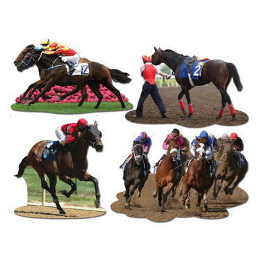 Horse Racing Cardboard Cutouts 29cm - 35.6cm 4pk - Party Savers