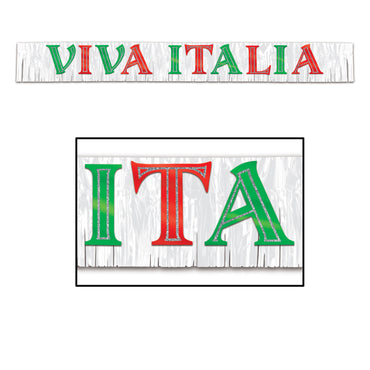 Metallic Viva Italia Banner 25cm x 2m - Party Savers