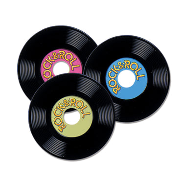Personalize Plastic Records 9in 3pk - Party Savers