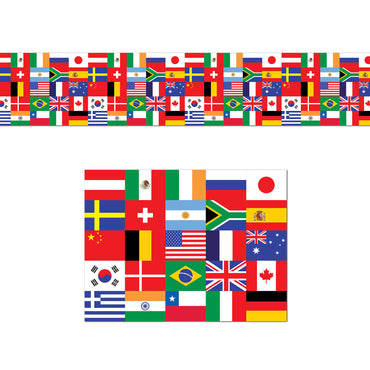 International Flag Poly Decorating Material 45cm x7.6m - Party Savers