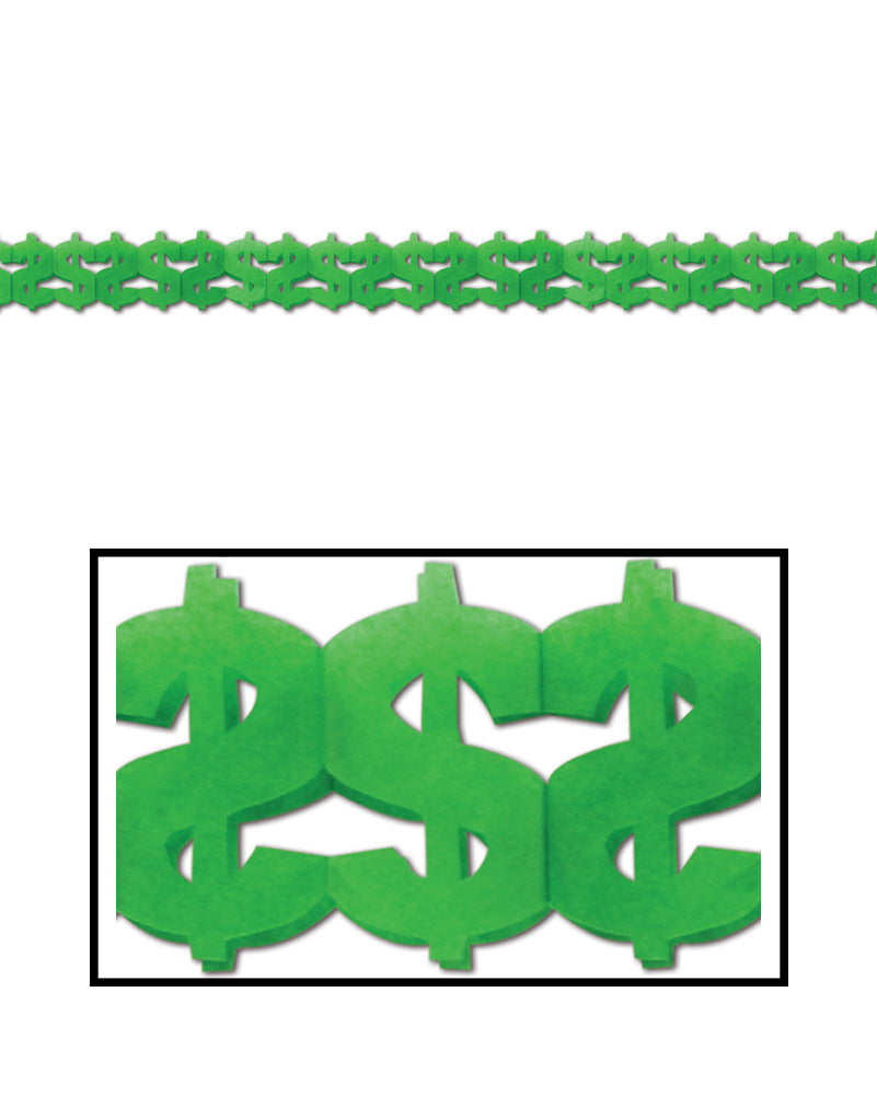 Dollar Garland 5.75in x 12ft. Each - Party Savers