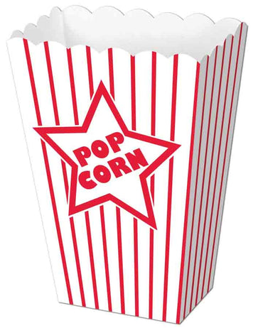 Paper Popcorn Boxes 2in x 3.75in x 5.25in. 8pk - Party Savers
