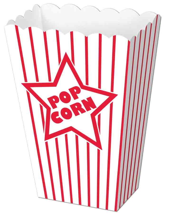 Paper Popcorn Boxes 2in x 3.75in x 5.25in. 8pk - Party Savers