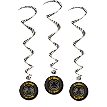 Racing Tire Whirls 101cm 3pk - Party Savers