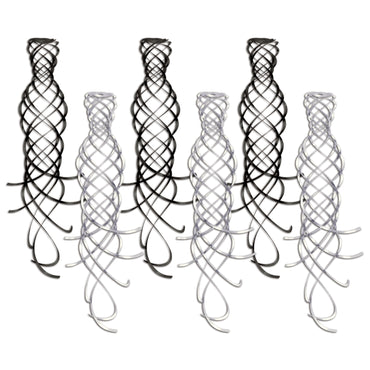Black and Silver Shimmering Hanging Whirls 20in 6pk