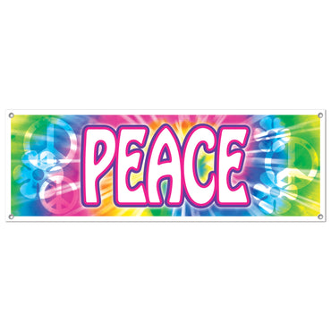 Peace Sign Banner 152cm x 53cm - Party Savers