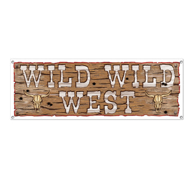 Wild Wild West Sign Banner 152cm x 53cm - Party Savers