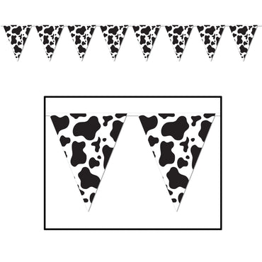 Cow Print Pennant Banner 28cm x 3.65m - Party Savers