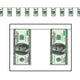 100 Dollar Bill Pennant Banner 10in x 12ft. Each - Party Savers