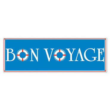 Bon Voyage Sign Banner 53cm X 152cm - Party Savers