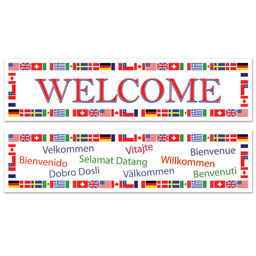 International Welcome Banners 2pk - Party Savers