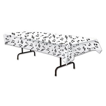 Musical Notes Plastic Tablecover 137cm x 274cm - Party Savers
