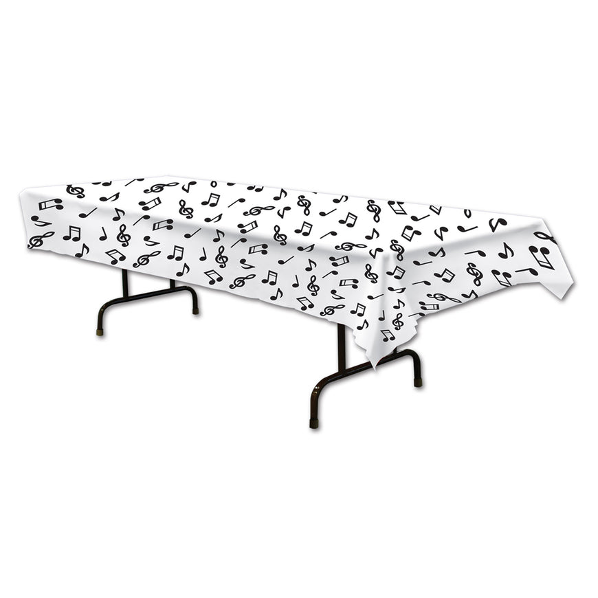 Musical Notes Plastic Tablecover 137cm x 274cm - Party Savers